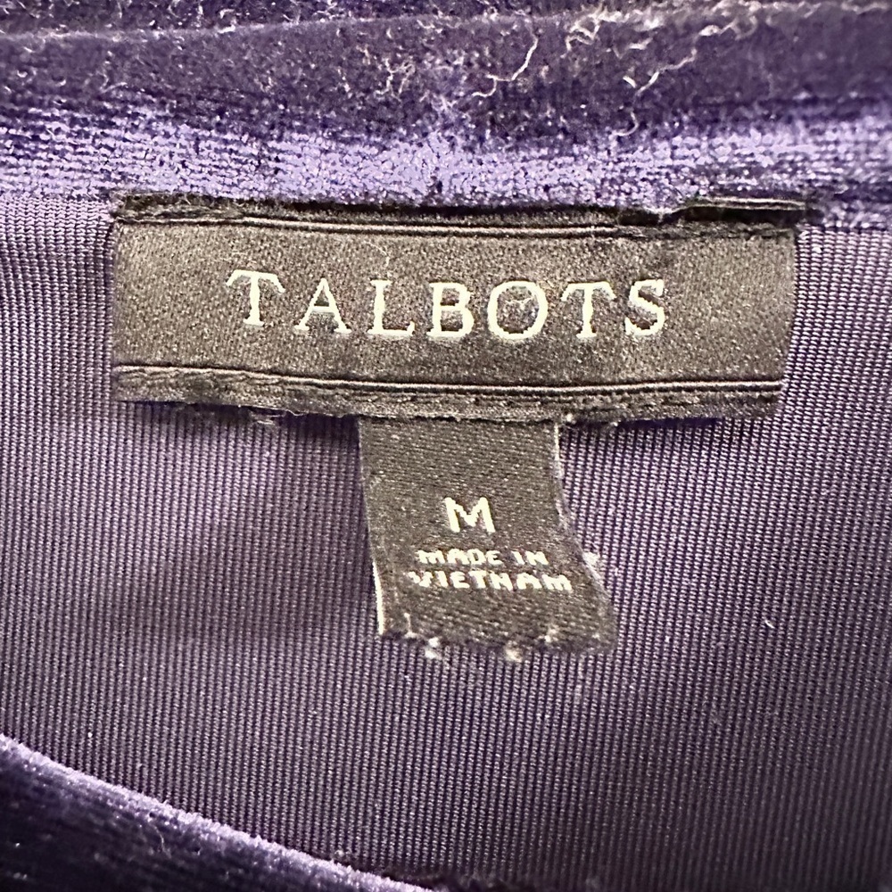 Talbots midnight blue stretch velvet turtle neck NWOT - Picture 2 of 3